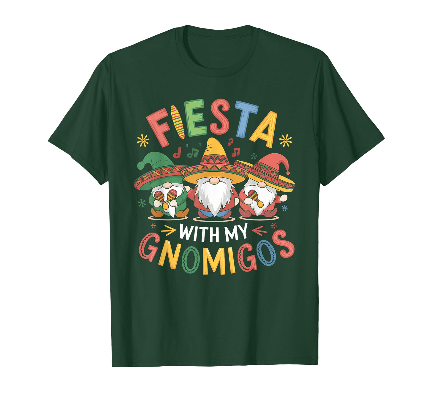 Fiesta With My Gnomigos Funny Cinco de Mayo Design T-Shirt