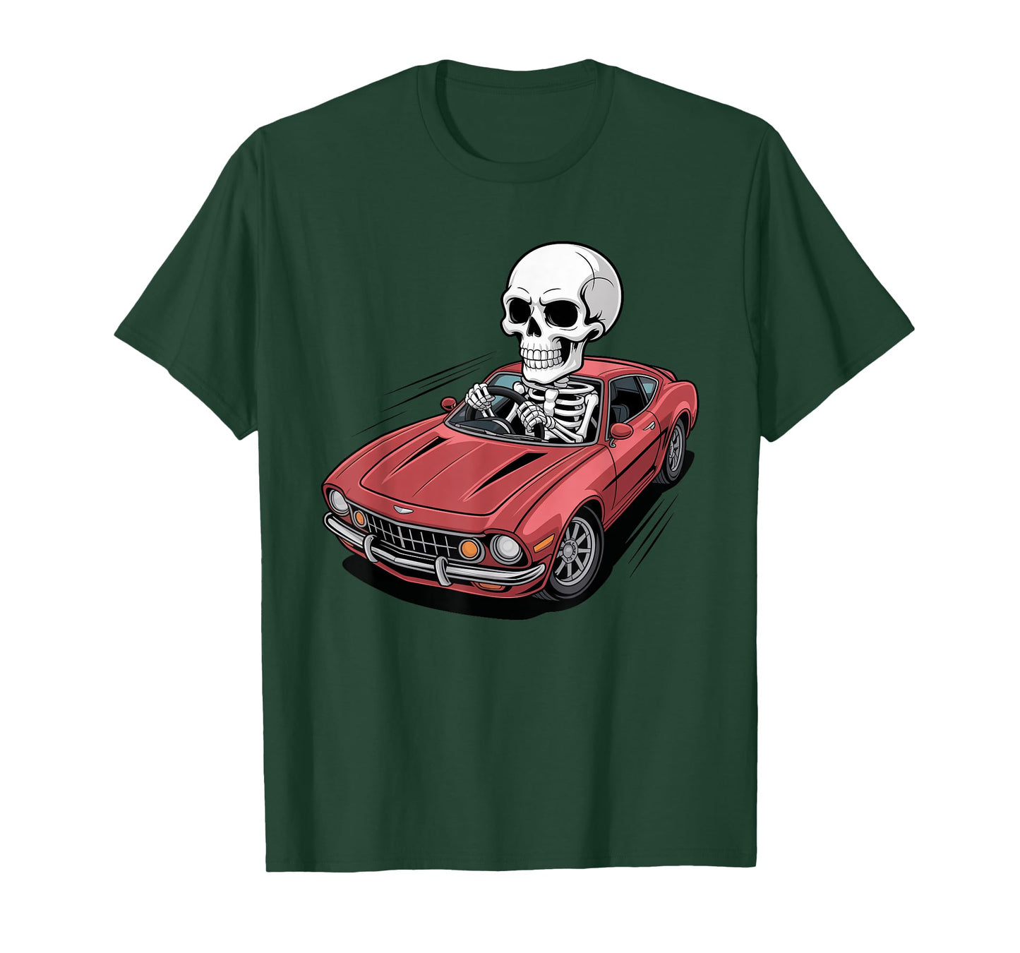 Halloween Skull Skeleton Driving Sport Car Trick or Treat T-Shirt