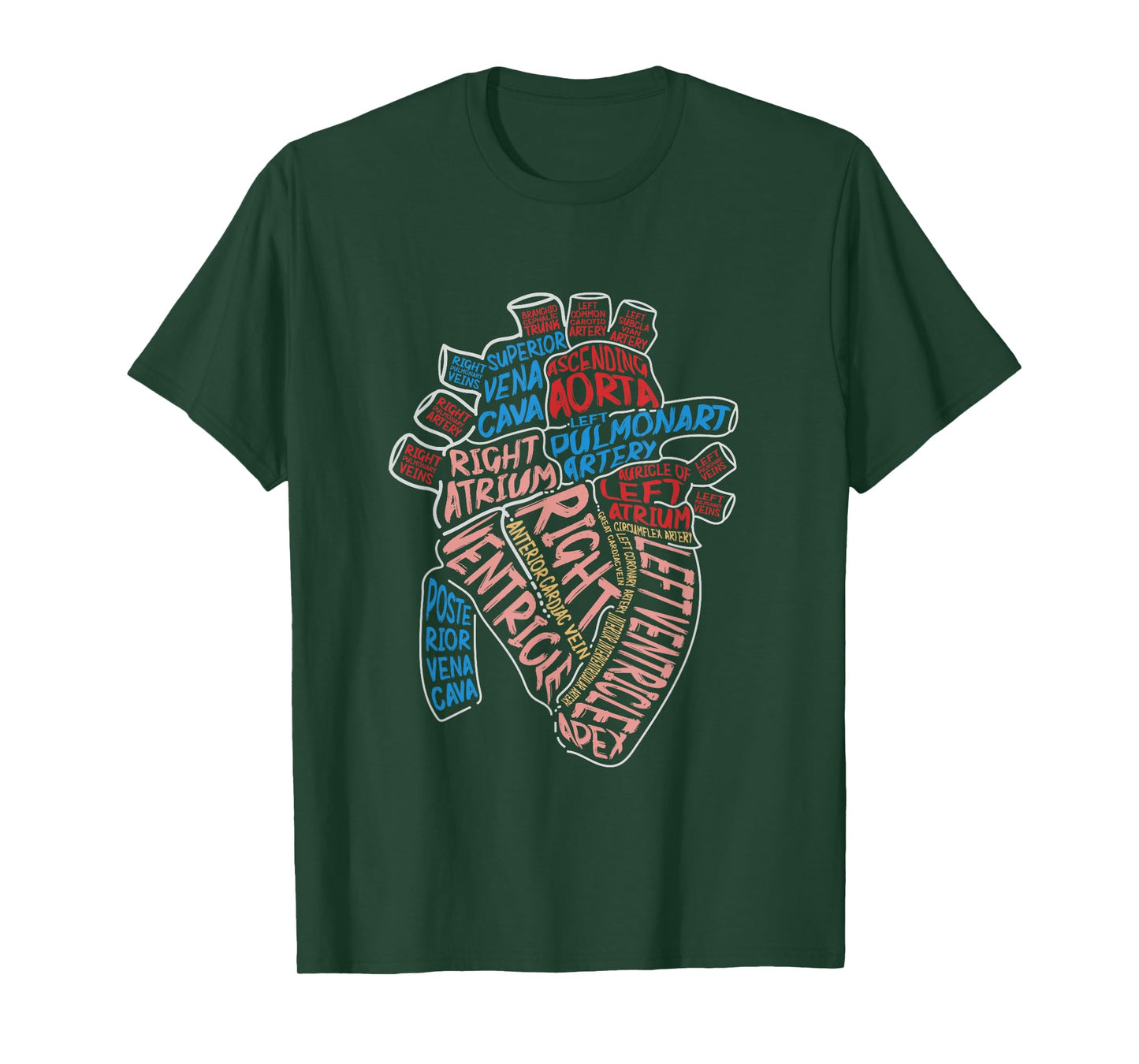 Anatomical Human Heart Cardiology Medical Cardiac Nurse T-Shirt