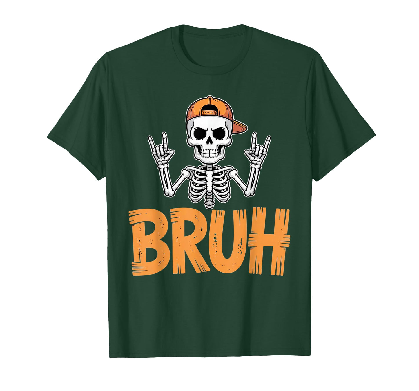 Halloween Punk Rock Skeleton Cool Rockers Skaters Bruh T-Shirt