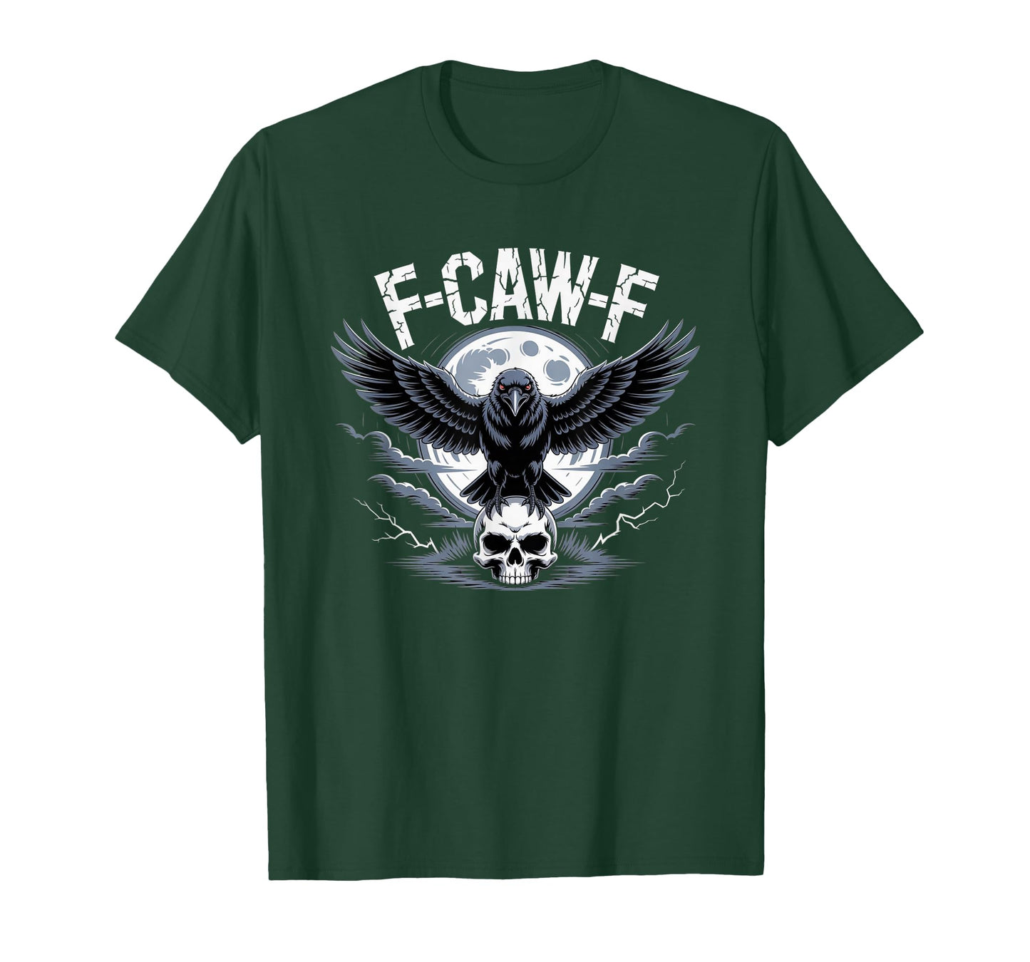 Black Crow, F-Caw-F Funny Black Bird Moon Gothic Adult Humor T-Shirt