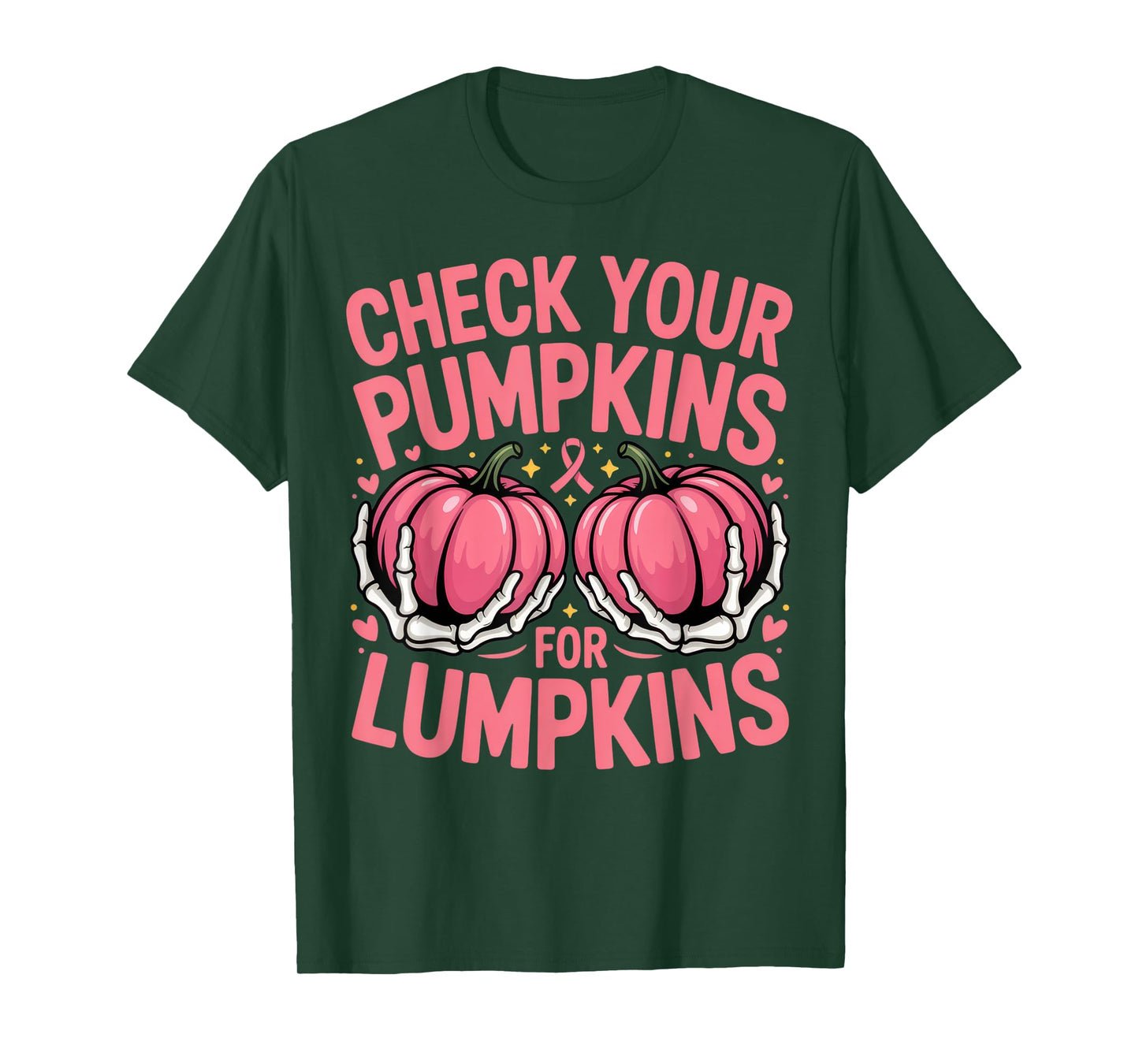 Check Your Pumpkins For Lumpkins Breast Cancer Awareness T-Shirt