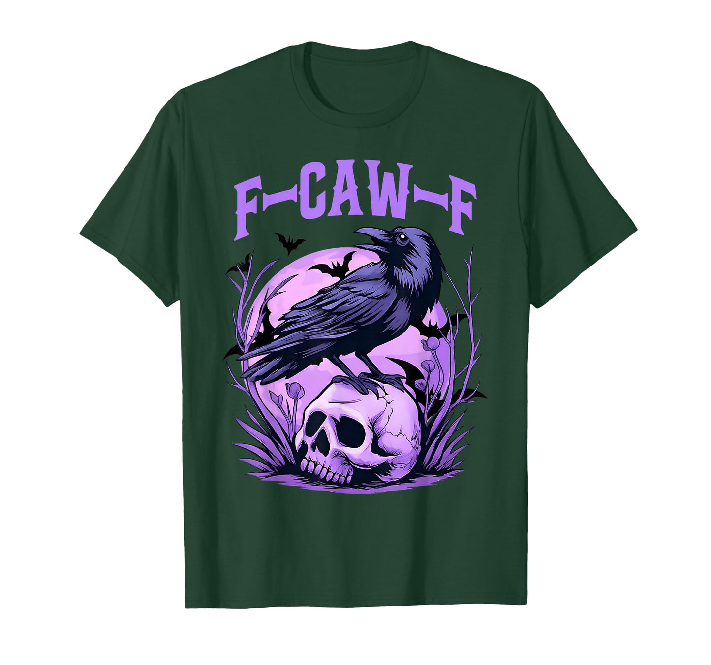 F-Caw-F Black Crow Pun Funny Bird Cawing Grunge Gothic T-Shirt