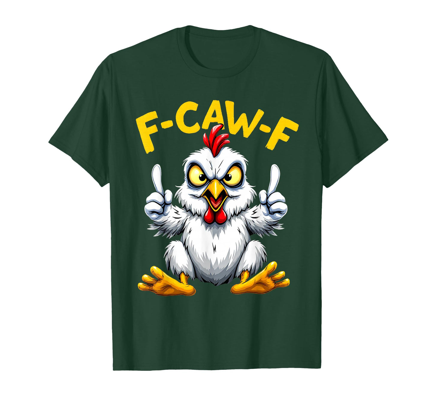 Funny Chicken F-Caw-F Funny Adult Humor FCAWF Rooster Meme T-Shirt
