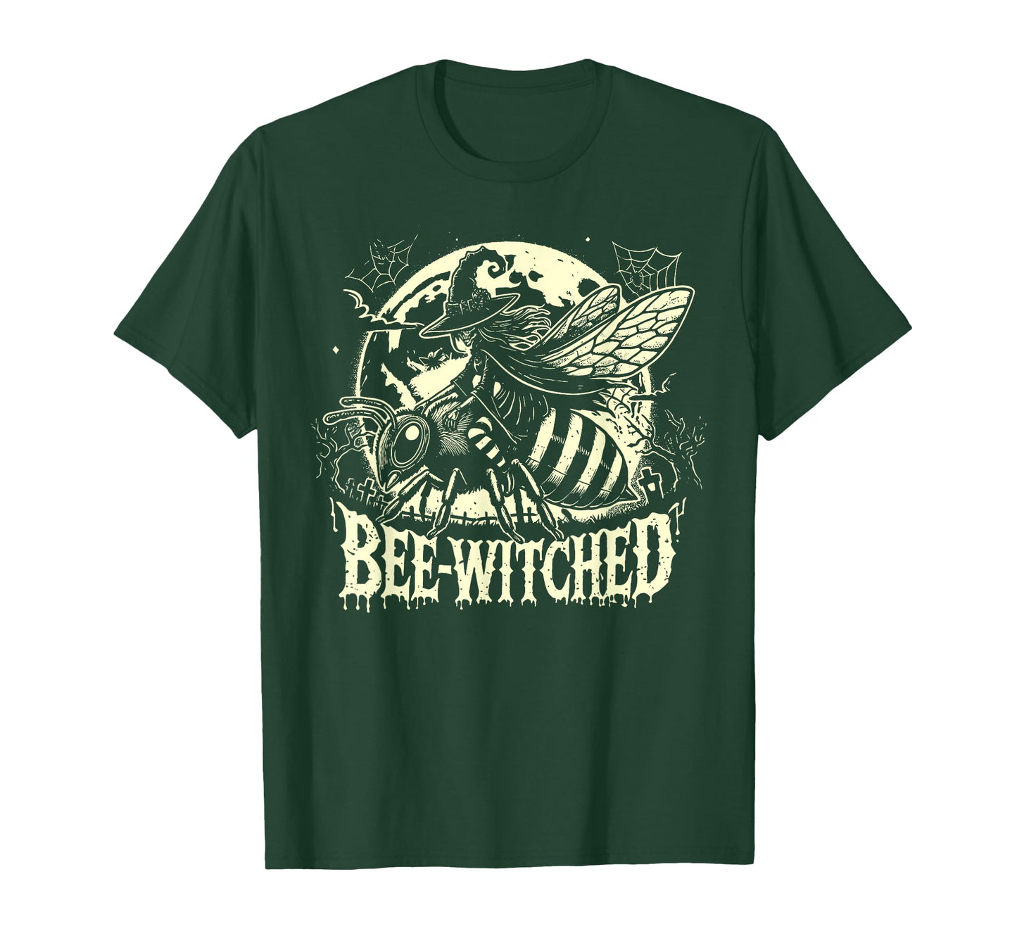 Bee Witched Halloween Skeleton Riding Beekeeper Spooky T-Shirt