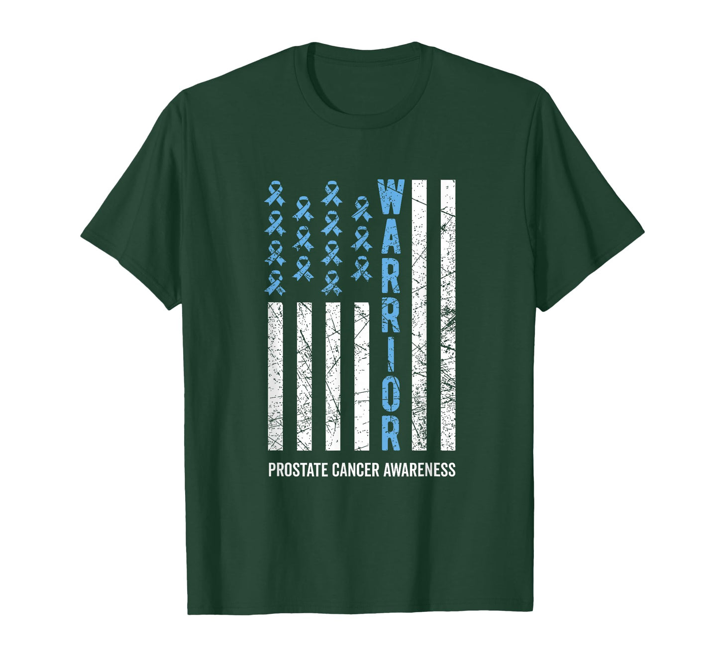 Warrior Light Blue Ribbon Prostate Cancer Awareness T-Shirt
