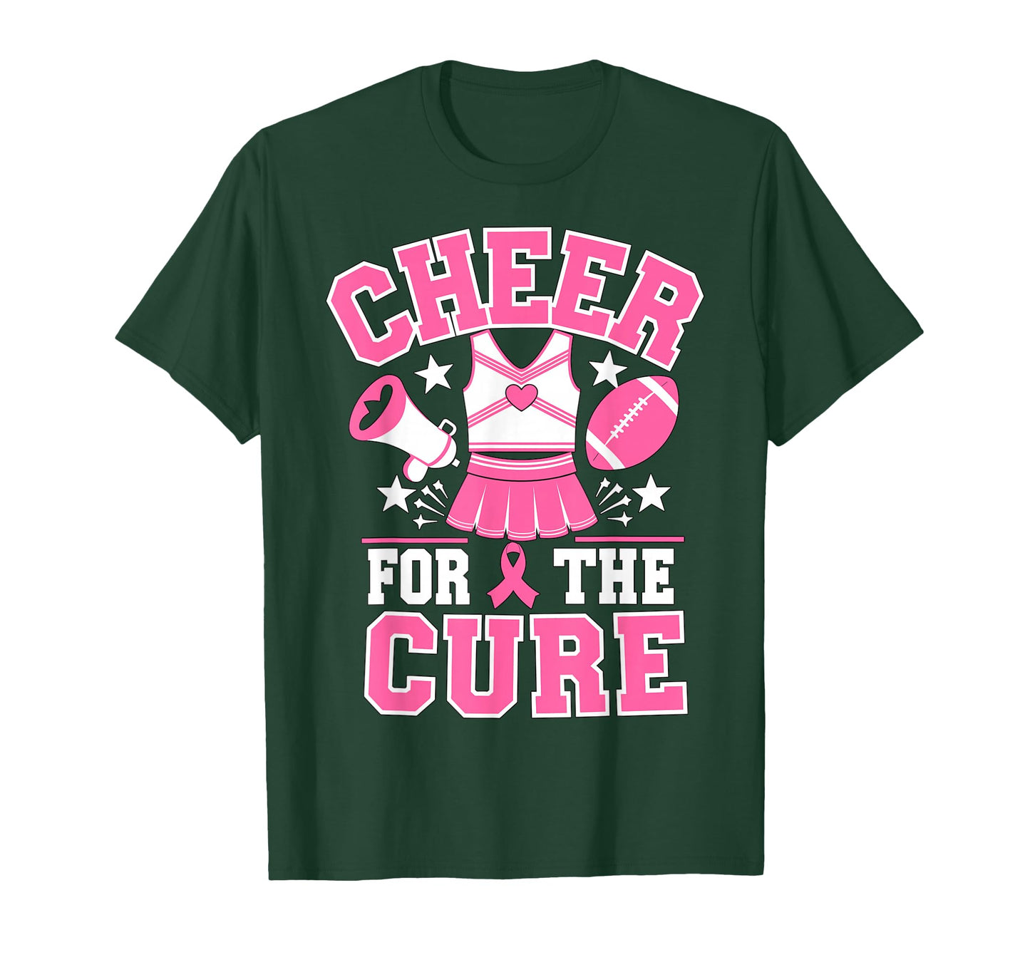 Cheer for the Cure Cheerleader Breast Cancer October T-Shirt