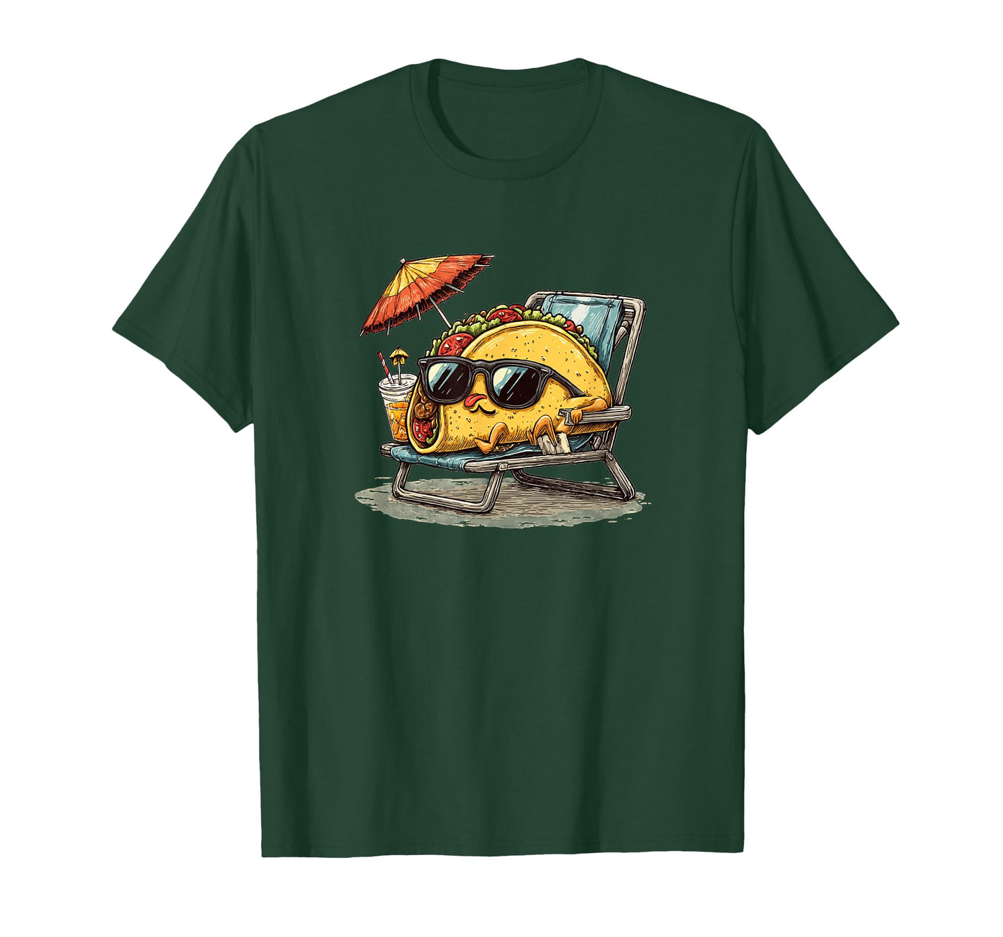 Beach Taco Sunbath Costume for Beard and Sunglasses Lovers T-Shirt