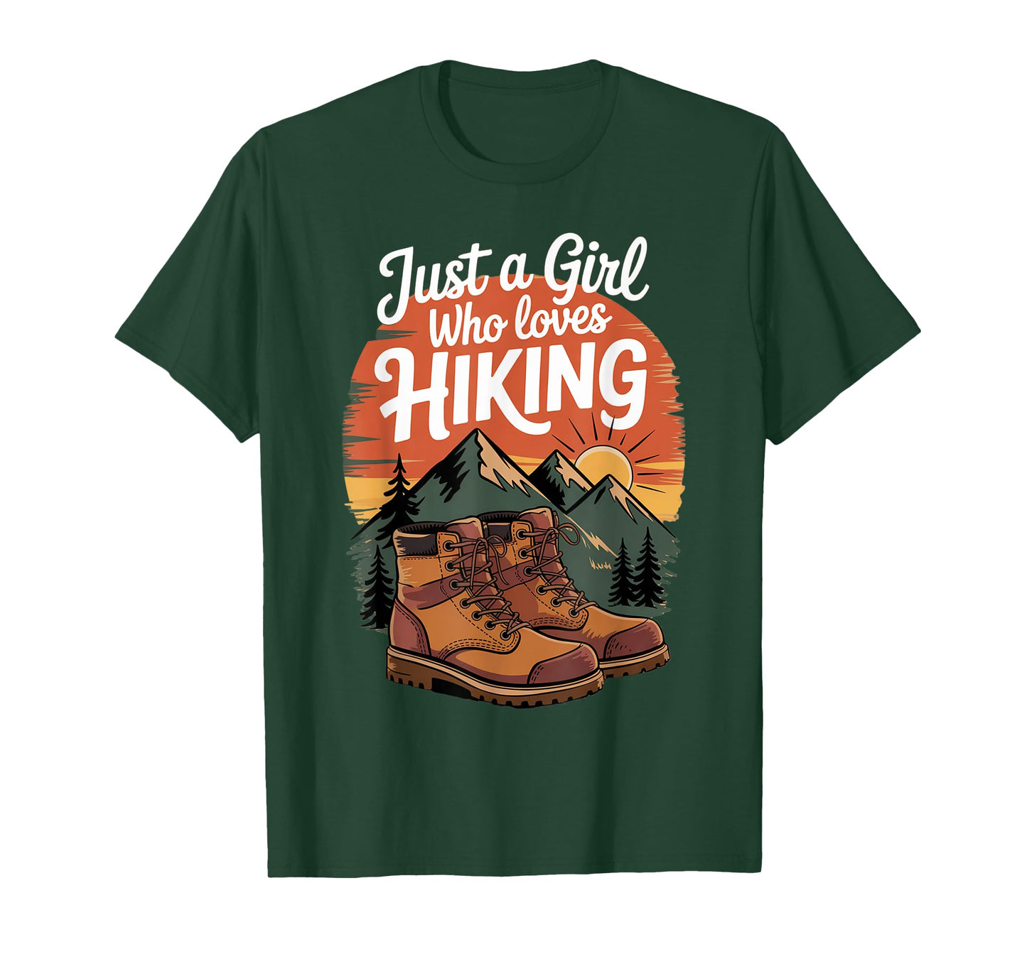 Just A Girl Who Loves Hiking - Girl Hiker Trekking T-Shirt