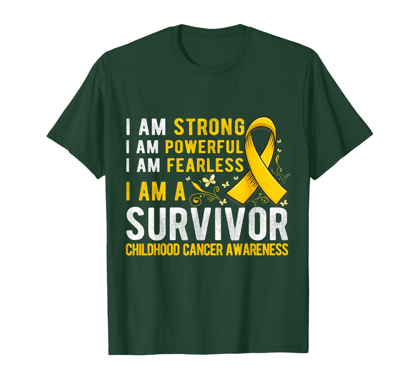 Gold Childhood Cancer survivor Support Childhood Cancer Gold T-Shirt