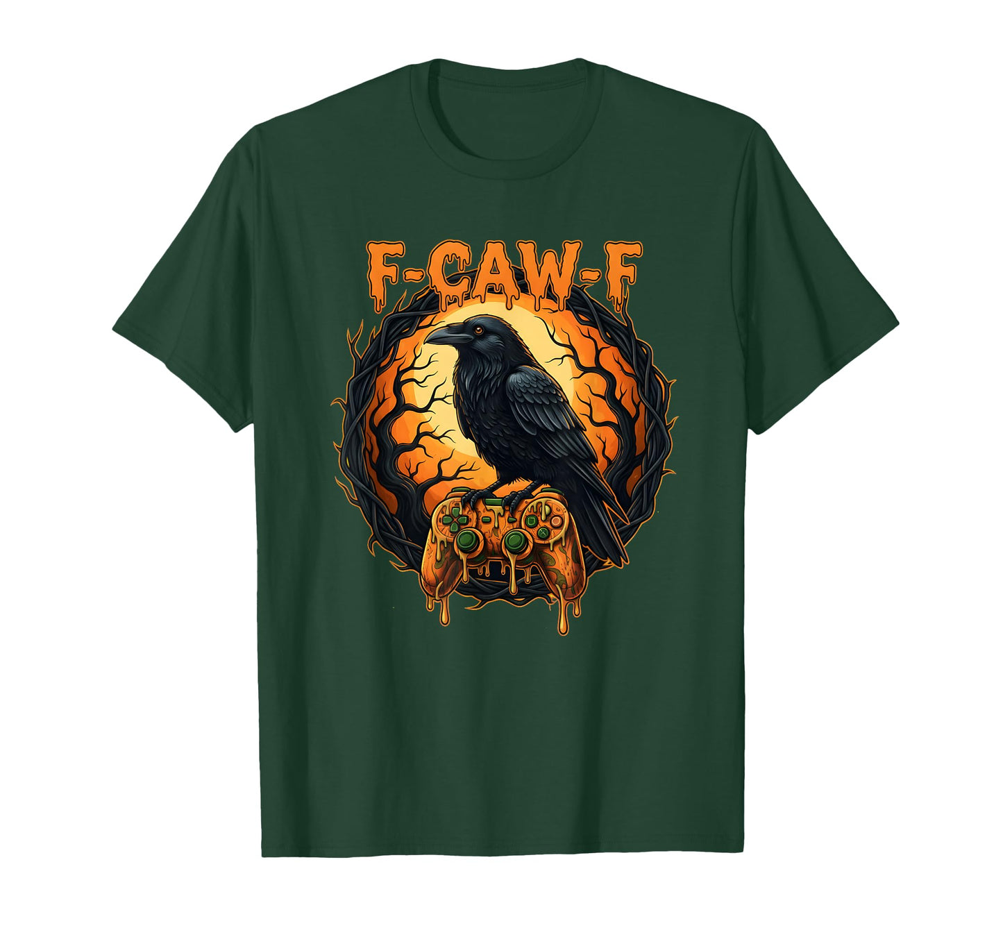 F-CAW-F Raven Crow Gaming Funny Halloween Design T-Shirt