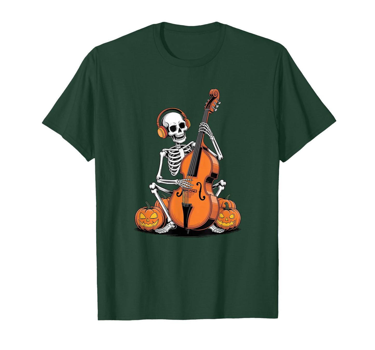 Halloween Skeleton Double Bass Contrabass Bassist T-Shirt