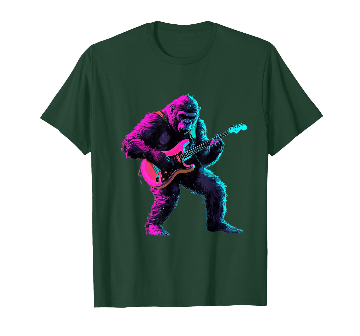 Gorilla Play Guitar | Rock Star | Gorilla Rock Music T-Shirt