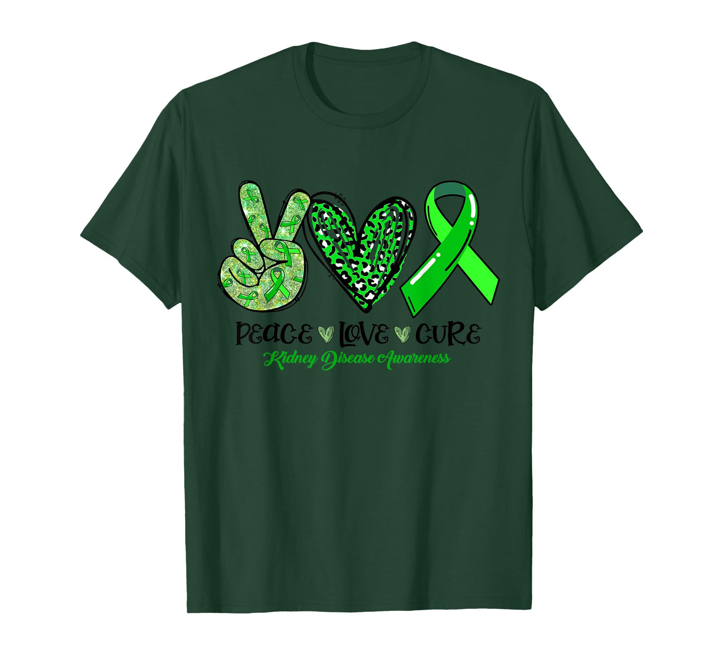 Peace Love Cure Ribbon Kidney Disease Awareness T-Shirt