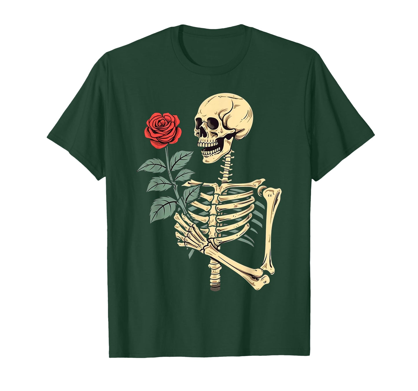 Skeleton Hand Holding a Red Rose T-Shirt