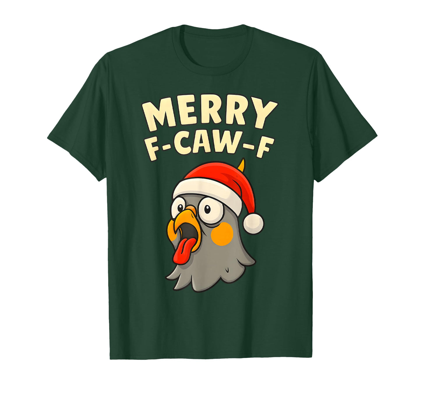 Merry F-CAW-F Chicken Funny Christmas Chicken Costume T-Shirt