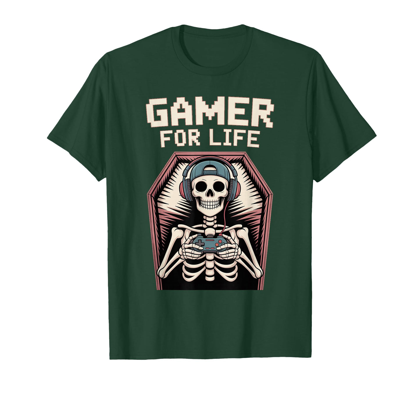 Funny Gamer Skeleton - Gamer for Life Video Game Gift T-Shirt