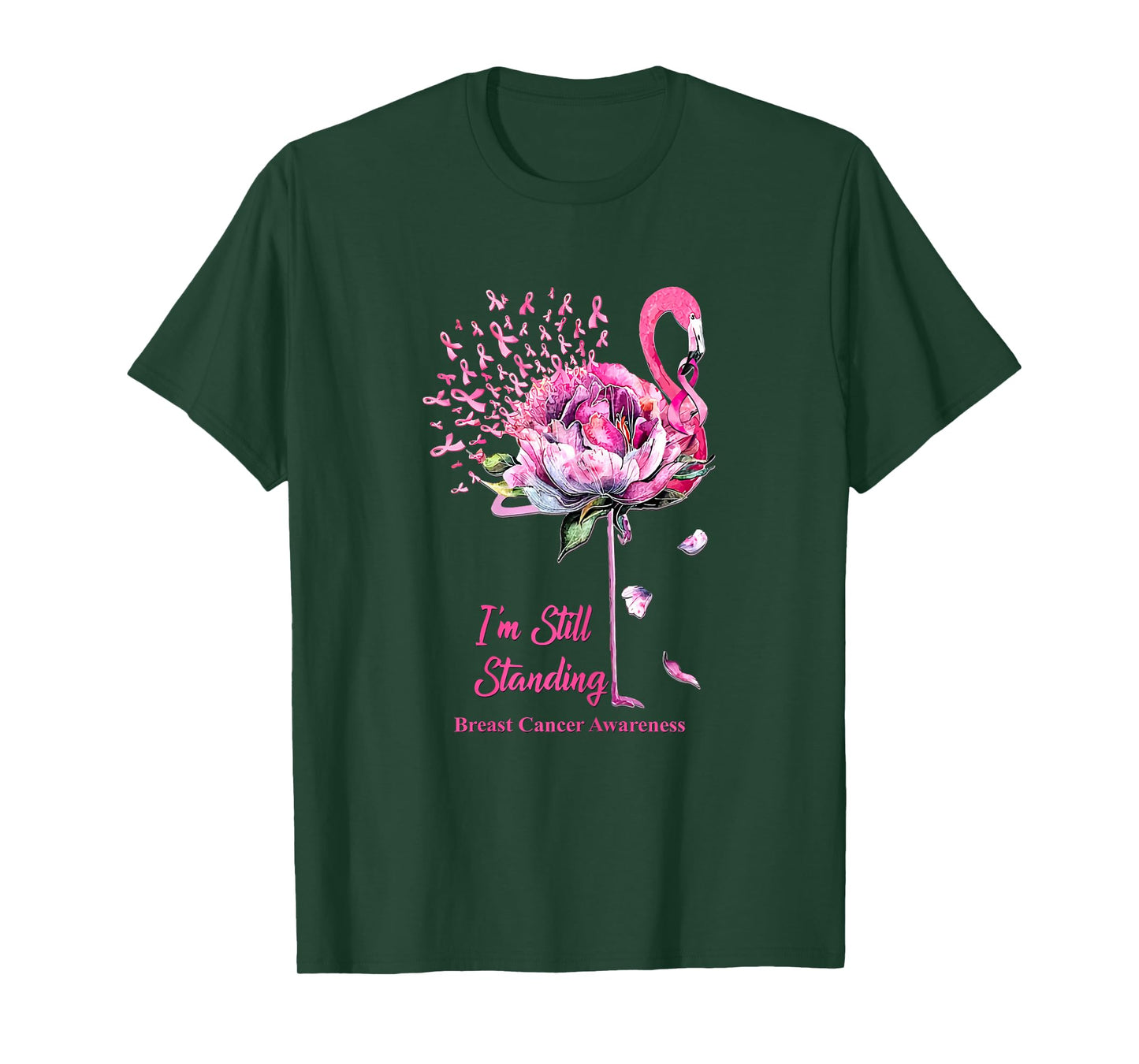 I'm Still Standing Flamingo Breast Cancer Awareness T-Shirt