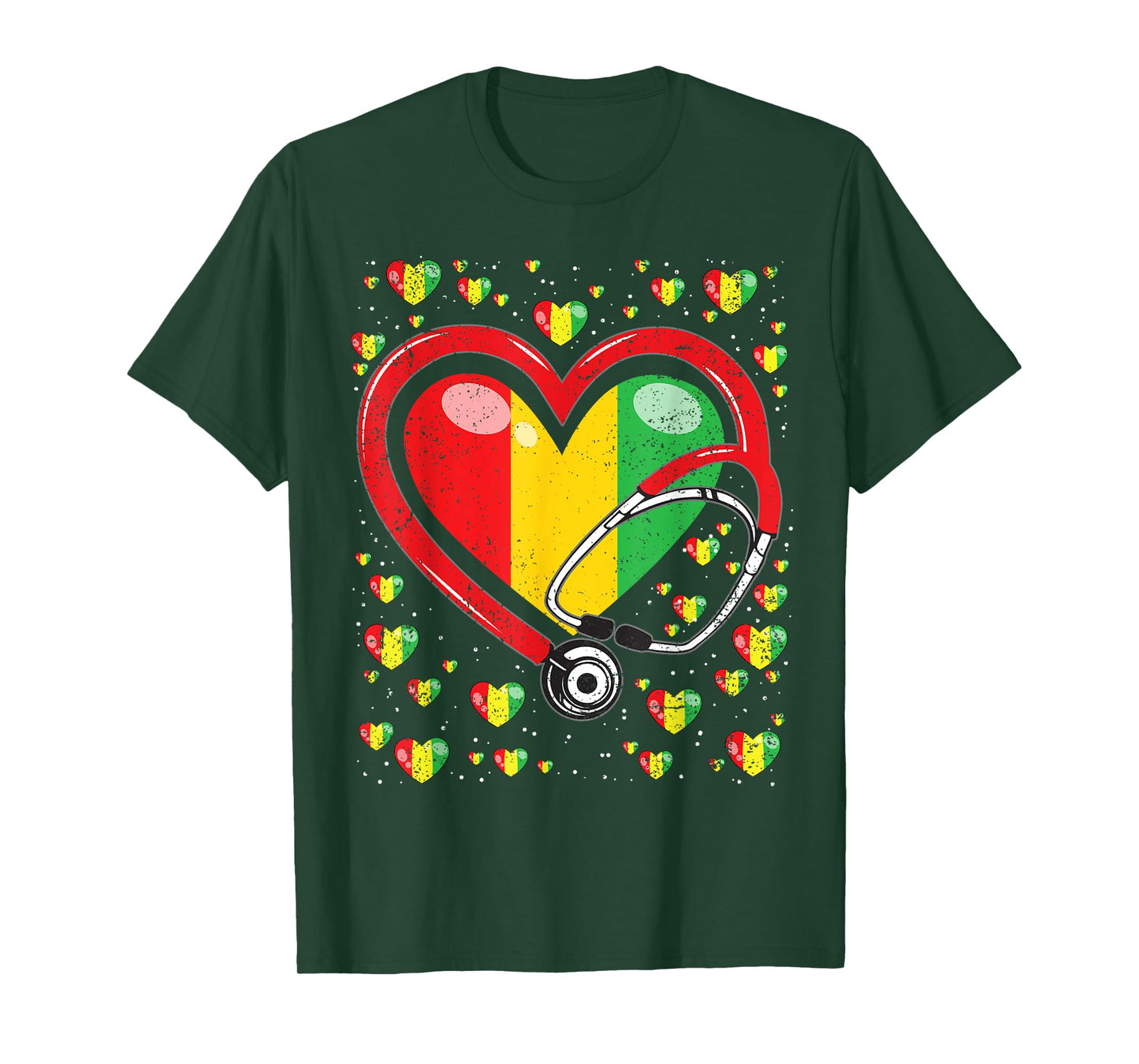Stethoscope Heart Juneteenth Black History Heart Nurse T-Shirt