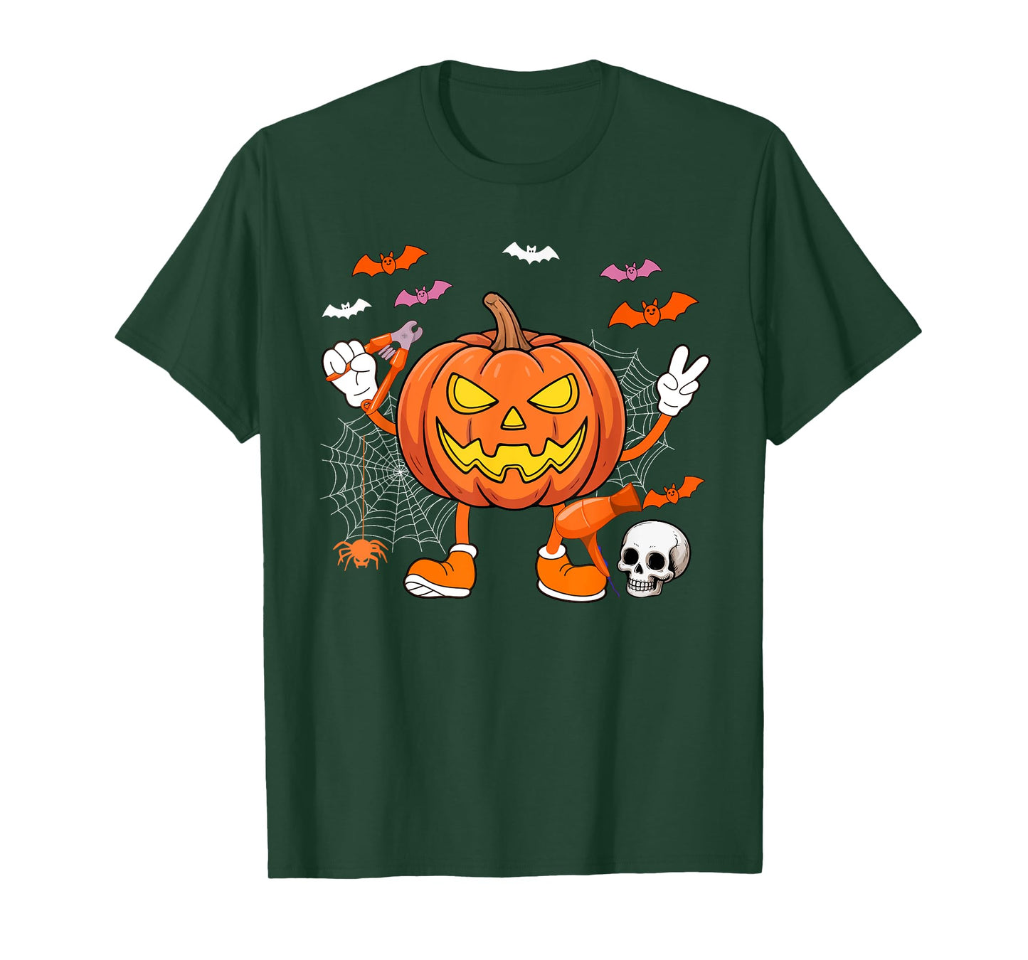Dog Groomer Job Horror Carved Pumpkin Halloween Costume Team T-Shirt