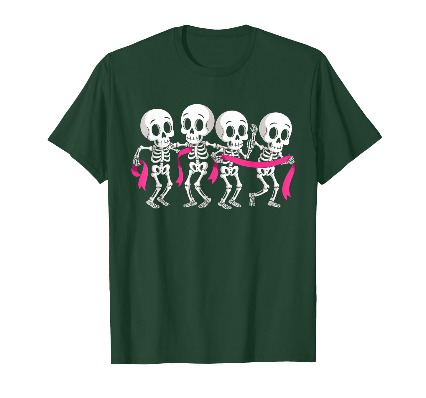 Breast Cancer Skeletons Dancing Awareness Pink Ribbon T-Shirt
