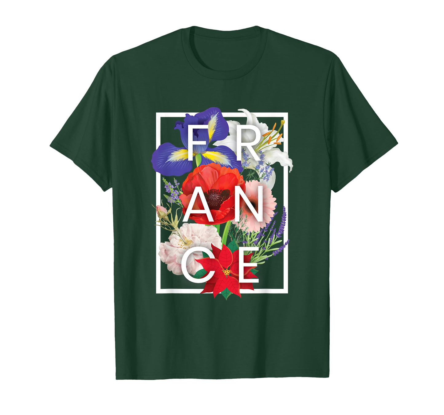 Flowers of France Word Art - French Pride T-Shirt