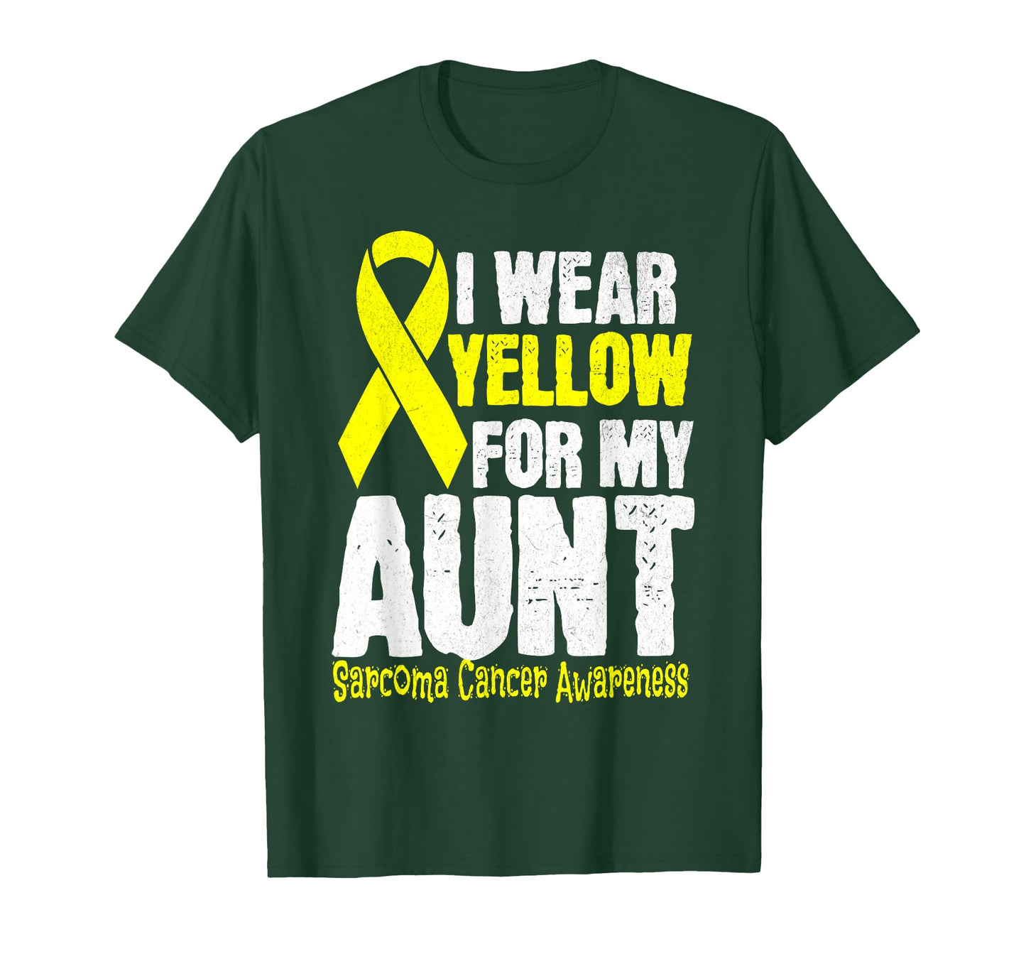 I Wear Yellow For My Aunt Sarcoma Cancer Awareness month T-Shirt