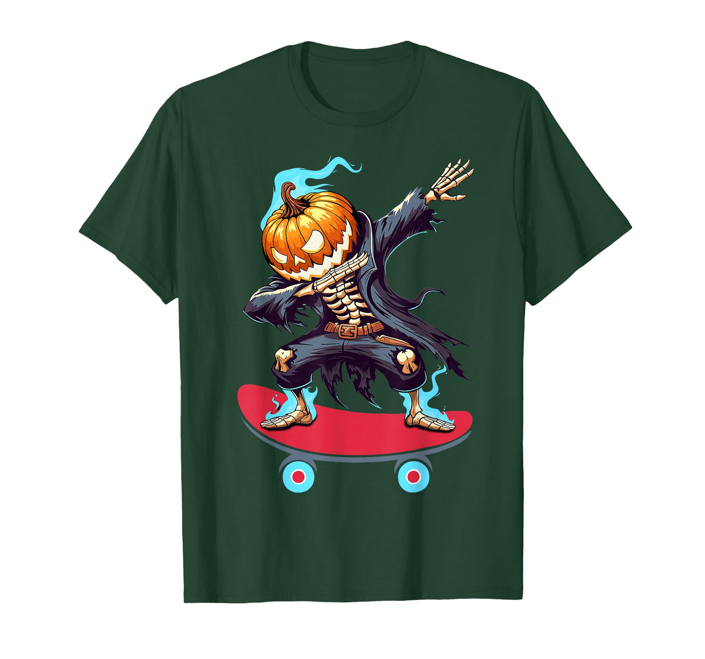 Dabbing Halloween Skeleton Skateboarding Spooky Halloween T-Shirt