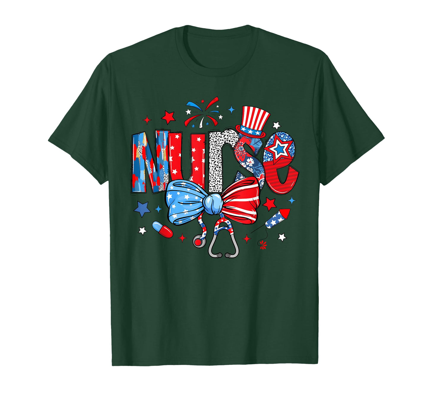 4th Of July Nurse American Flag Fourth Of July Independence T-Shirt