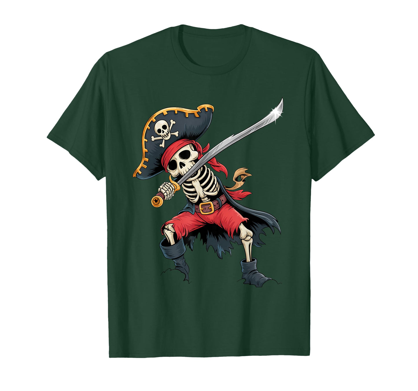 Funny Dab Kids Boy Dabbing Skeleton Pirate Spooky Halloween T-Shirt