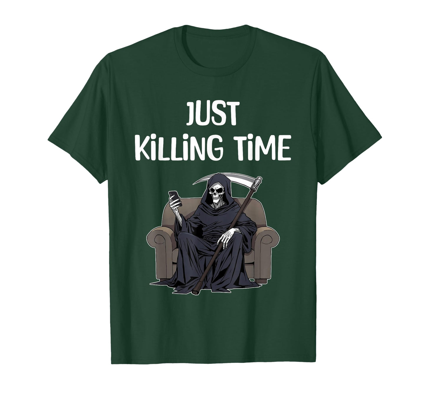 Just Killing Time Funny Grim Reaper Skeleton T-Shirt