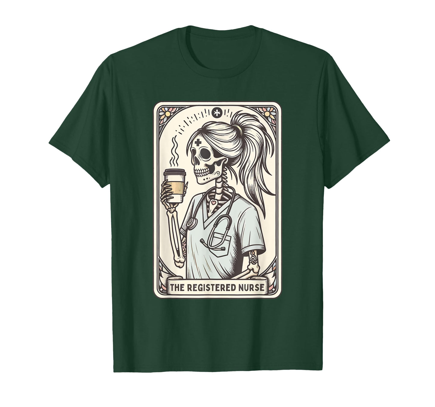 Registered Nurse Tarot Card Fall RN Tee Skeleton T-Shirt