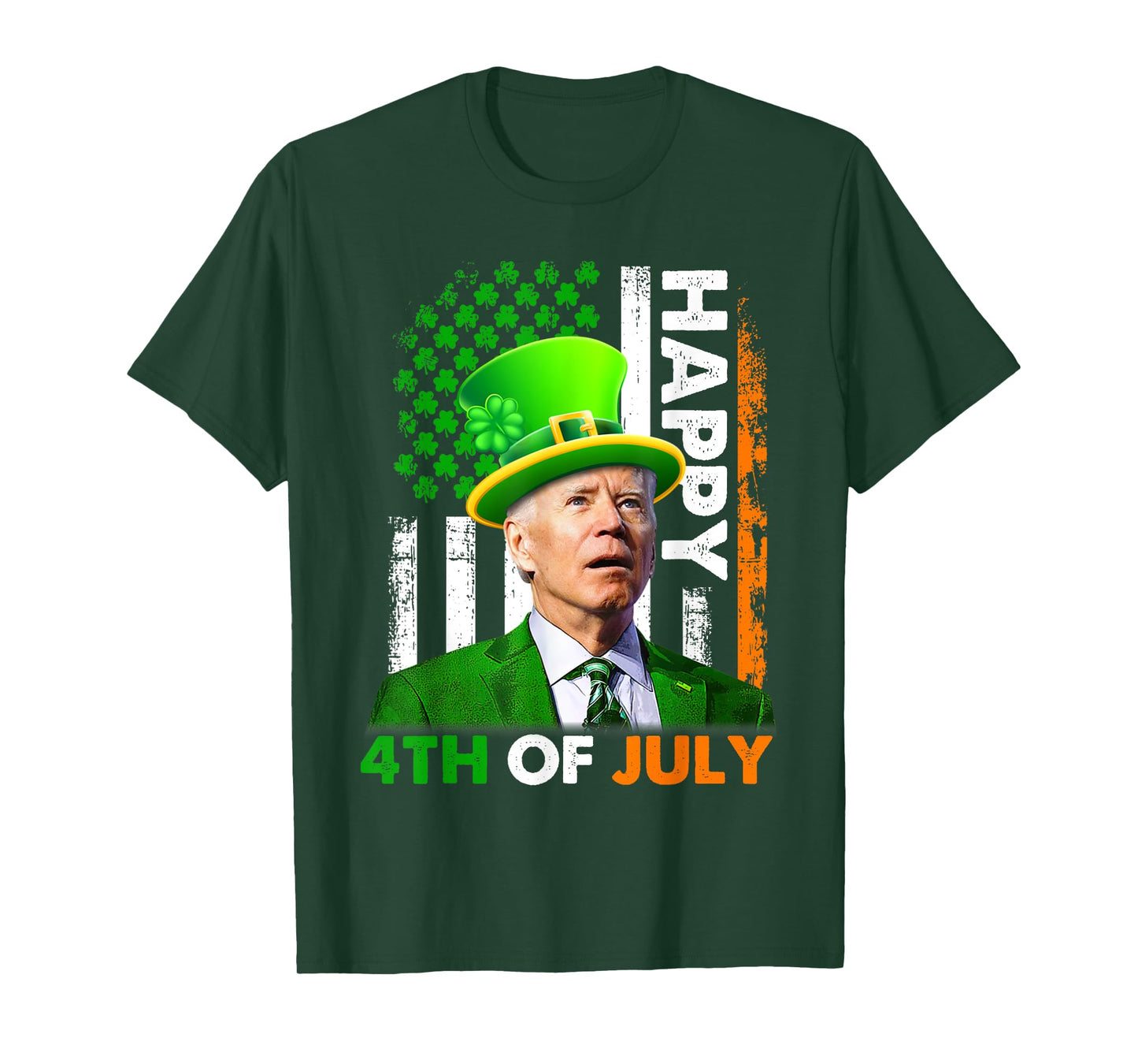Funny Joe Biden St Patricks Day Happy 4th Of July US Flag T-Shirt