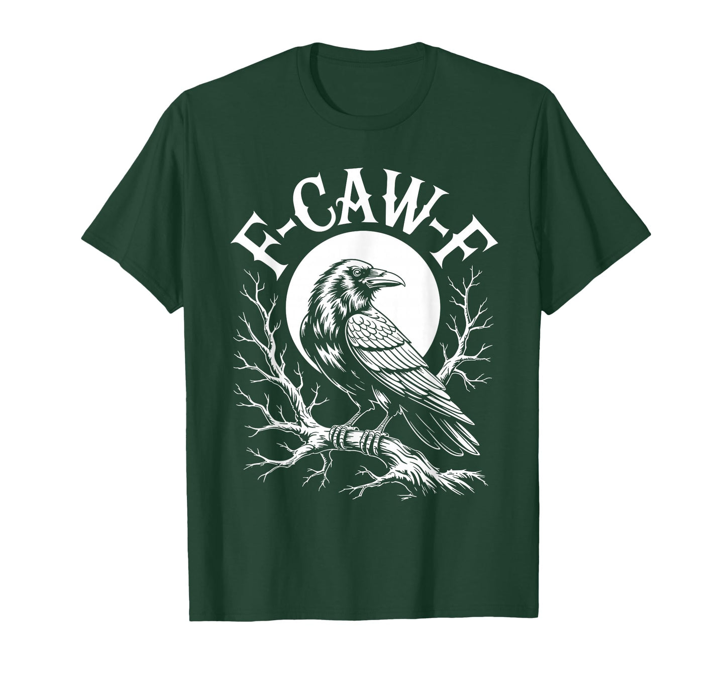 Funny F-CAW-F Bird Raven Moon Gothic Vintage Crow Flock Star T-Shirt