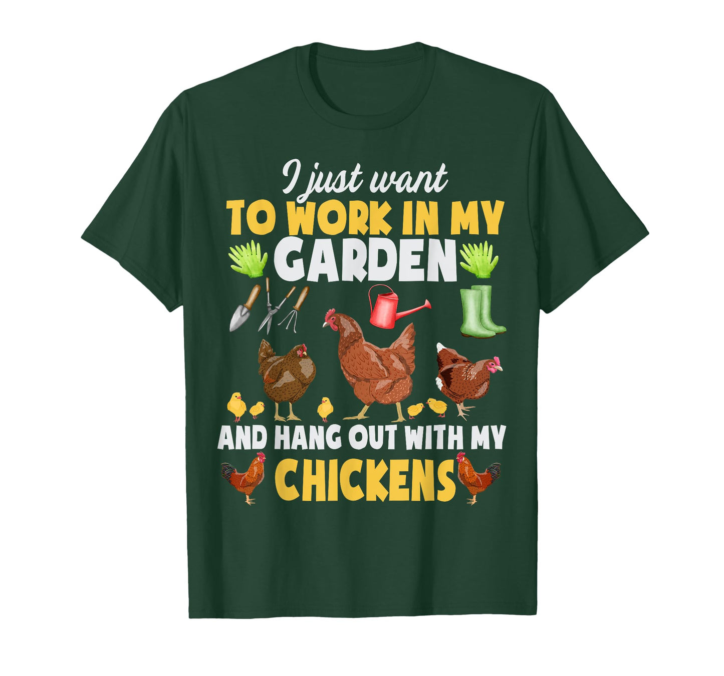 Chicken Animal Farm Garden For Farmer, Men, Women, Gardening T-Shirt