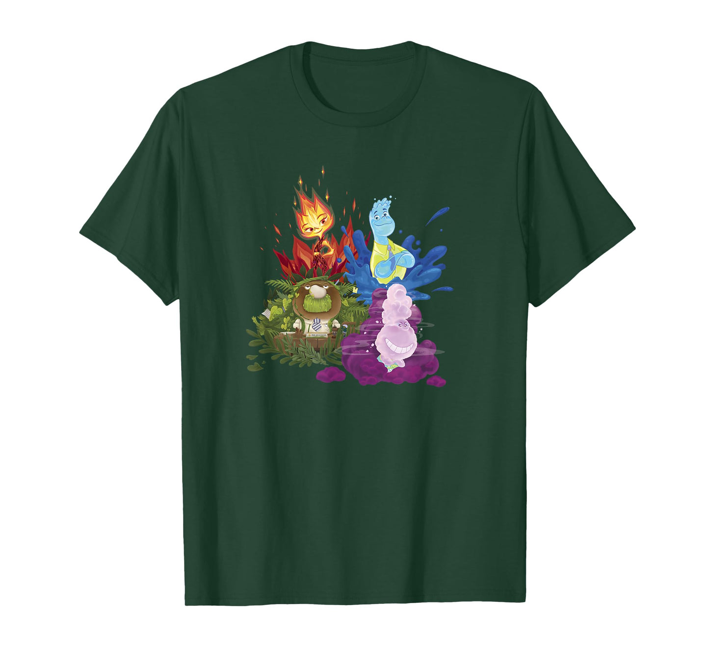 Disney Pixar Elemental Four Elements Group Shot Poster T-Shirt