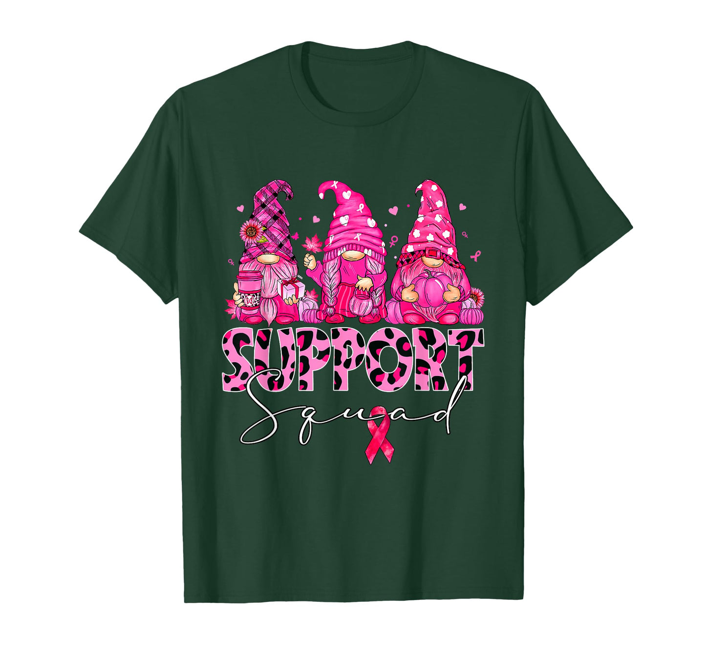Support Squad Gnomes Breast Cancer Awareness Men Women Kids T-Shirt