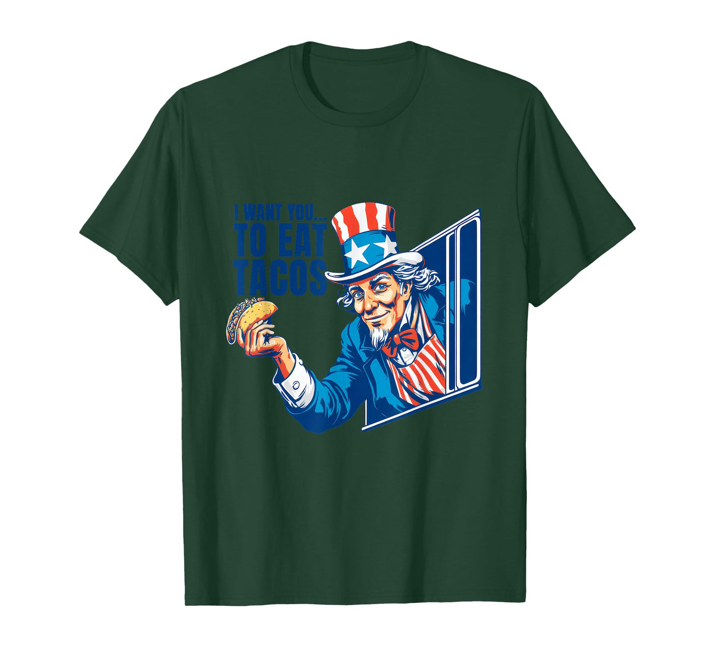 Funny Patriotic Taco Costume with Eat Tacos Speech T-Shirt