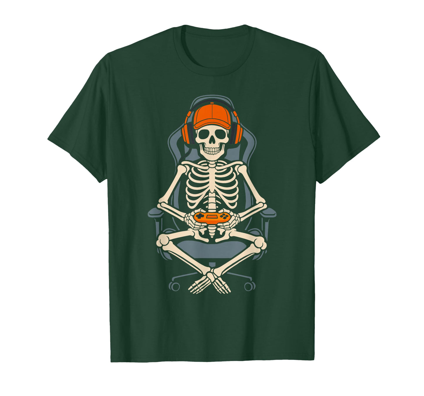 Skeleton Gamer Halloween Video Gaming Boys Girls Men Women T-Shirt