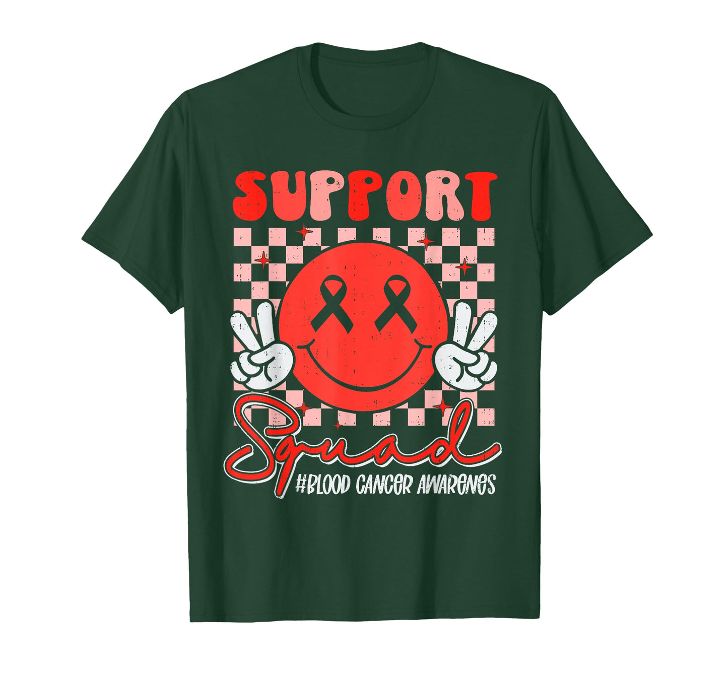 Blood Cancer Awareness Smile Ribbon Red Support Boy Kid Girl T-Shirt