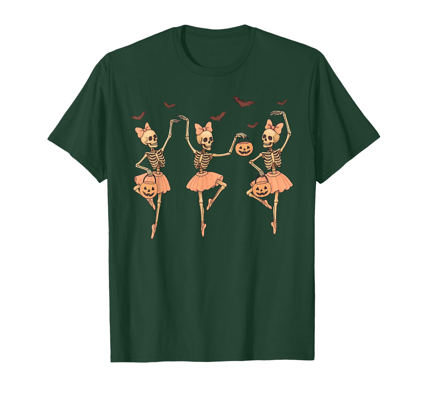 Ballet Pumpkin Skeleton Scary Halloween Men Women Boys Girl T-Shirt
