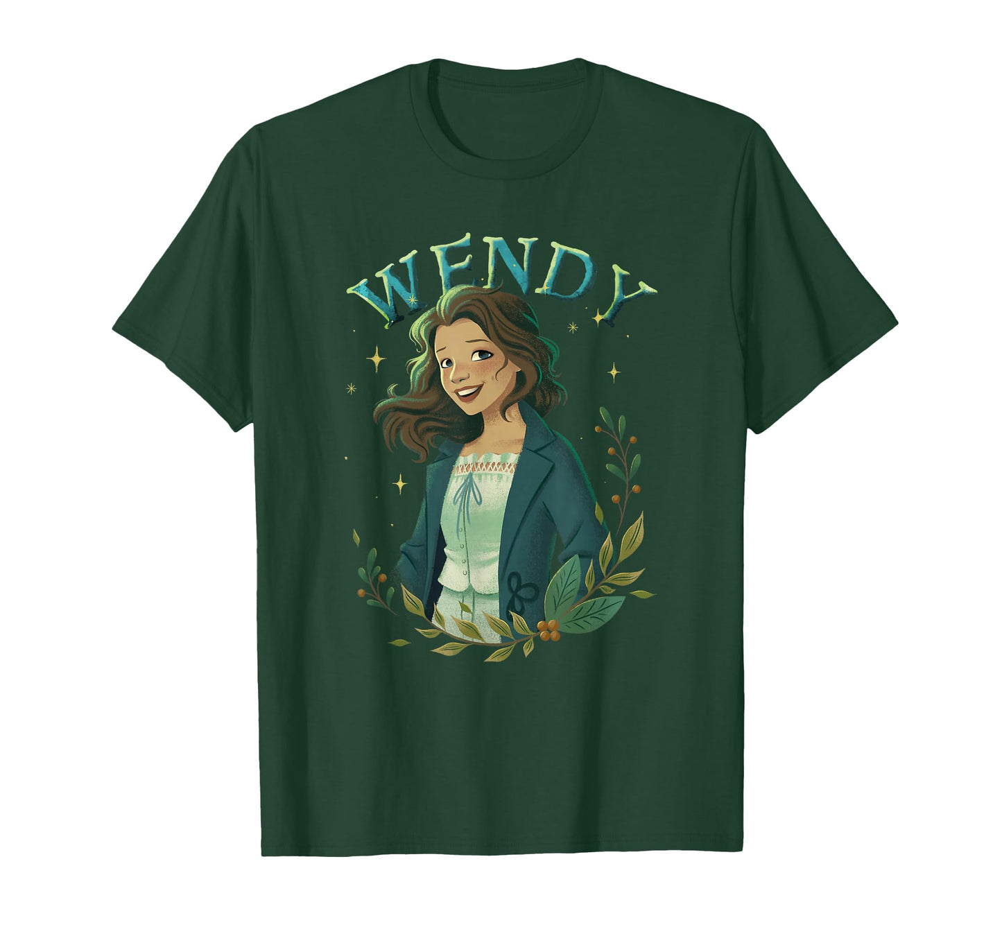 Disney Peter Pan & Wendy Vintage Floral Wendy Portrait T-Shirt