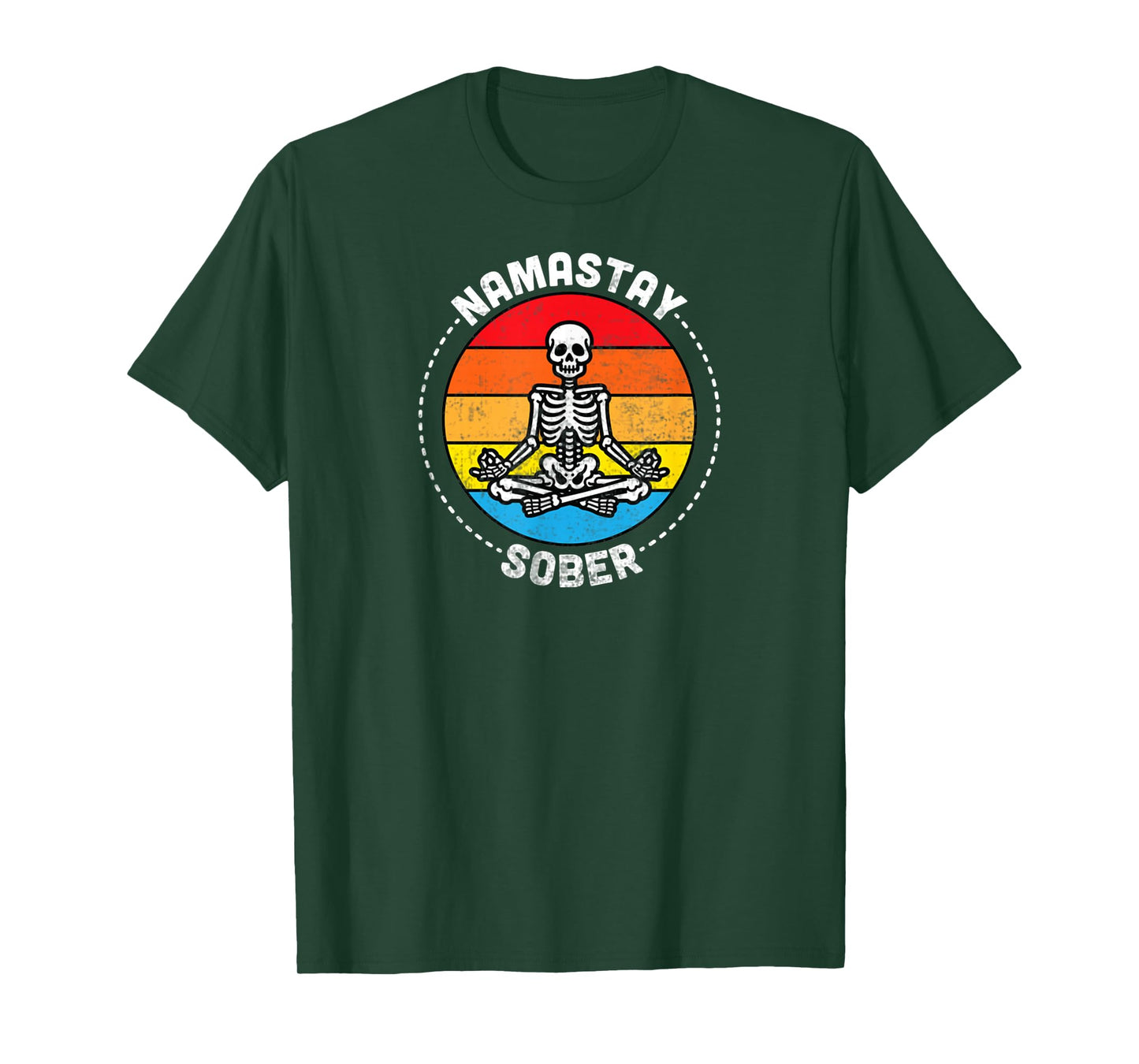 Funny Skeleton Lotus Position Yoga Sober Addiction Recovery T-Shirt