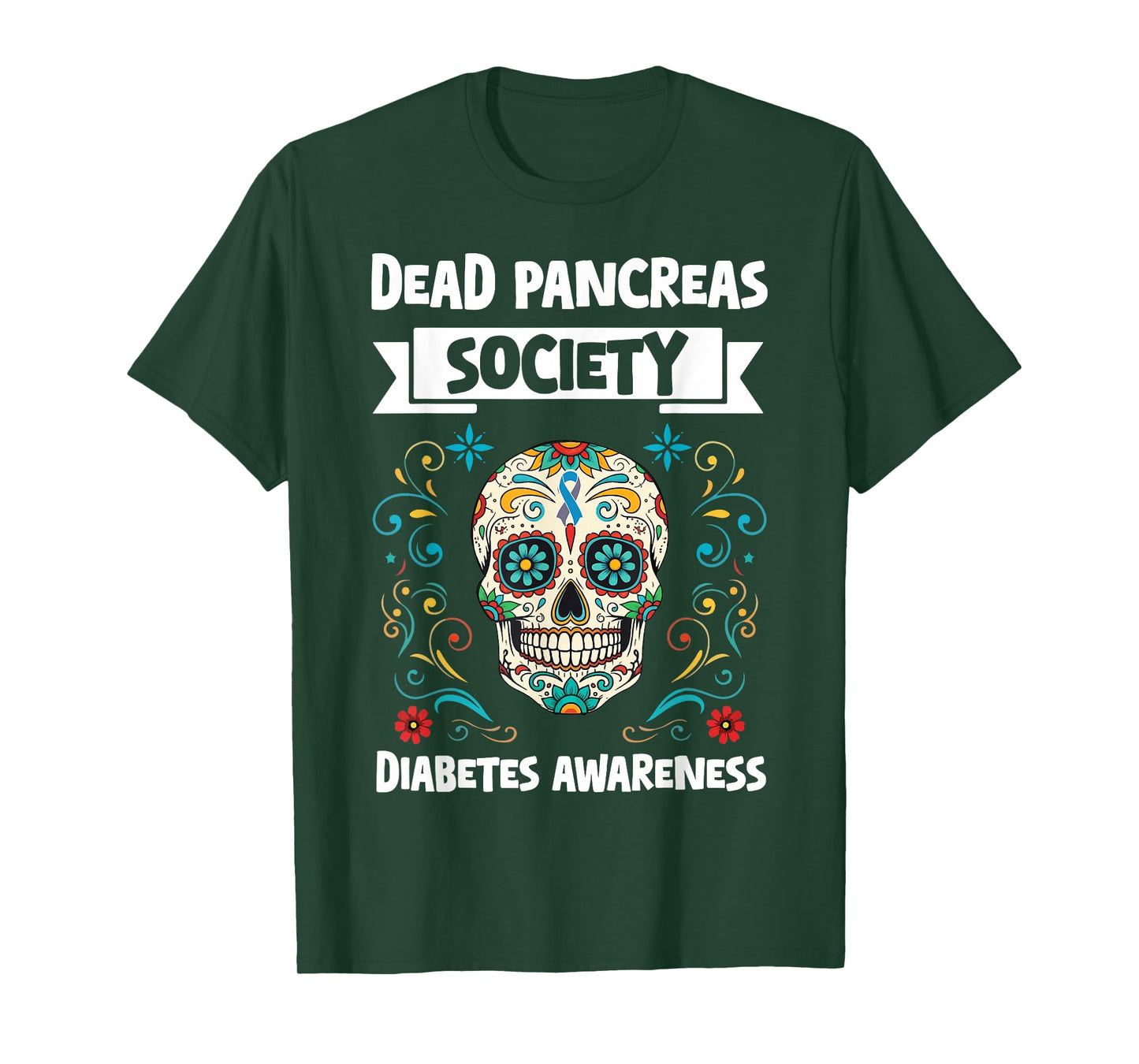 Dead Pancreas Society Diabetes Awareness Halloween Skeleton T-Shirt