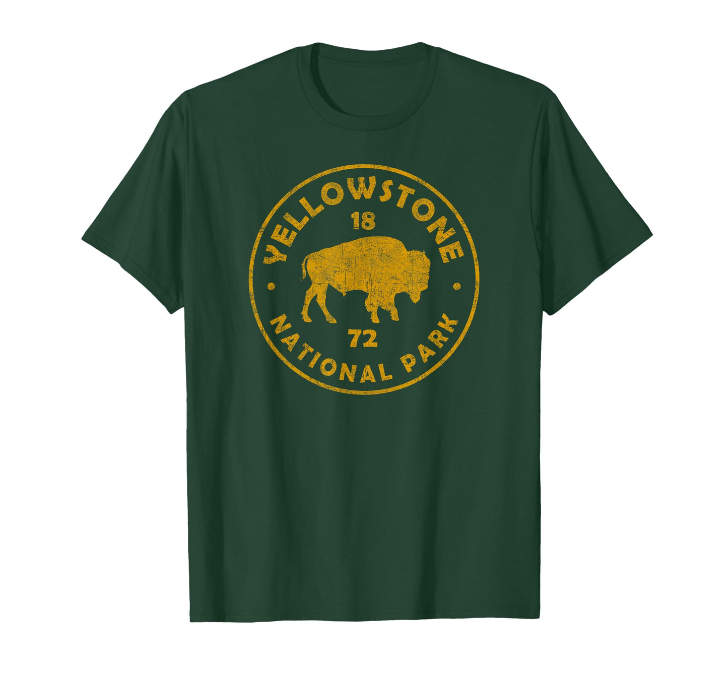 Retro Bison Yellowstone National Park 1872 Hiking Souvenir T-Shirt