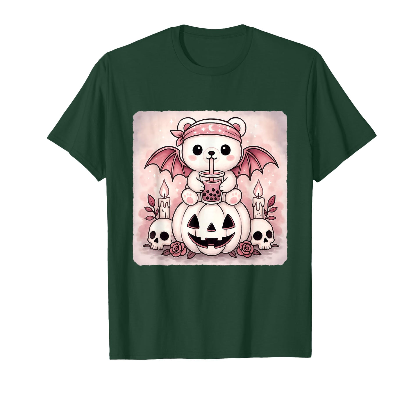 Ice Bear Bat Kawaii Pastel Goth Creepy Cute Skeleton T-Shirt