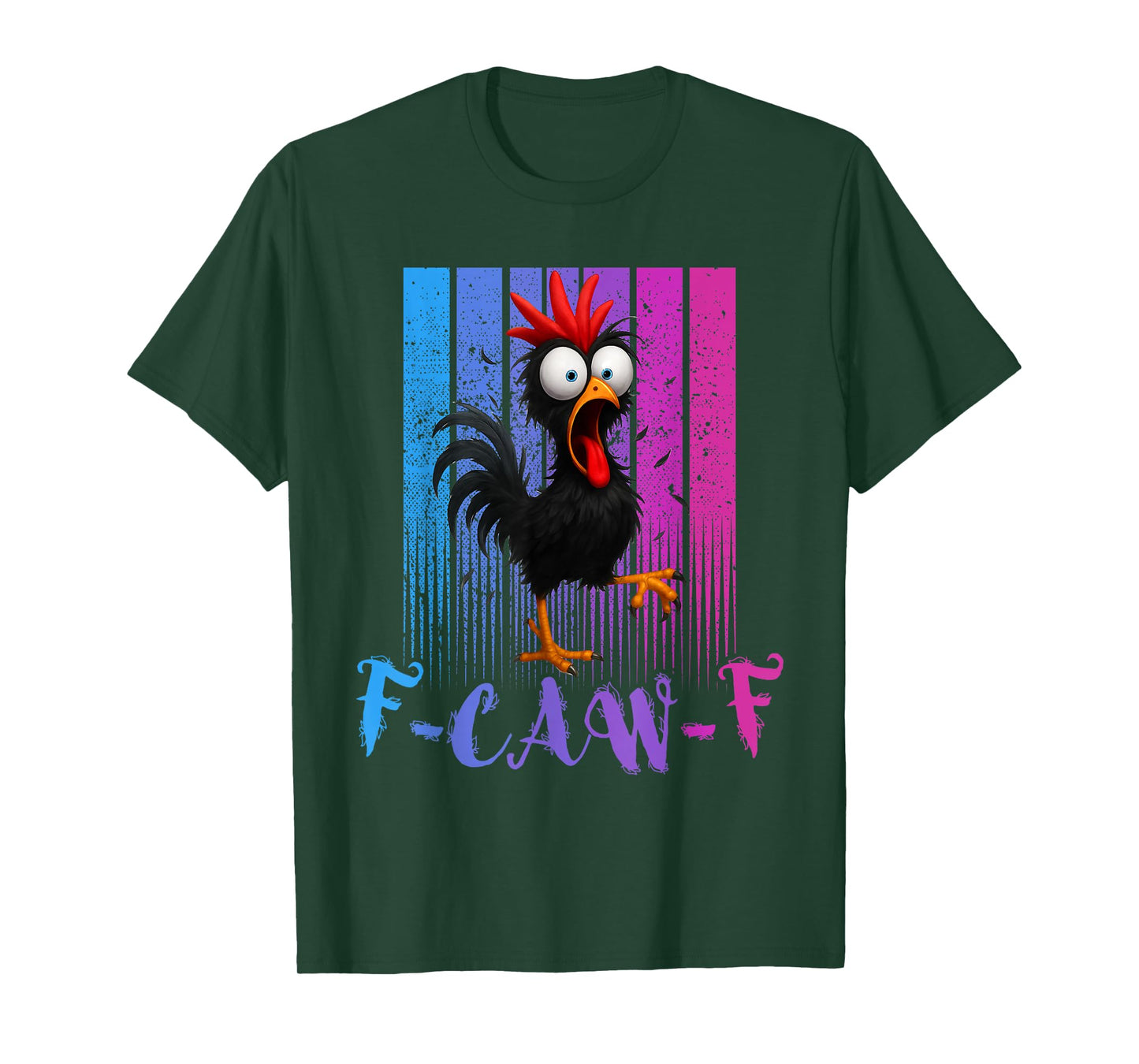 Funny F-Caw-F Retro Chicken, FCAWF Black Chicken Men Women T-Shirt