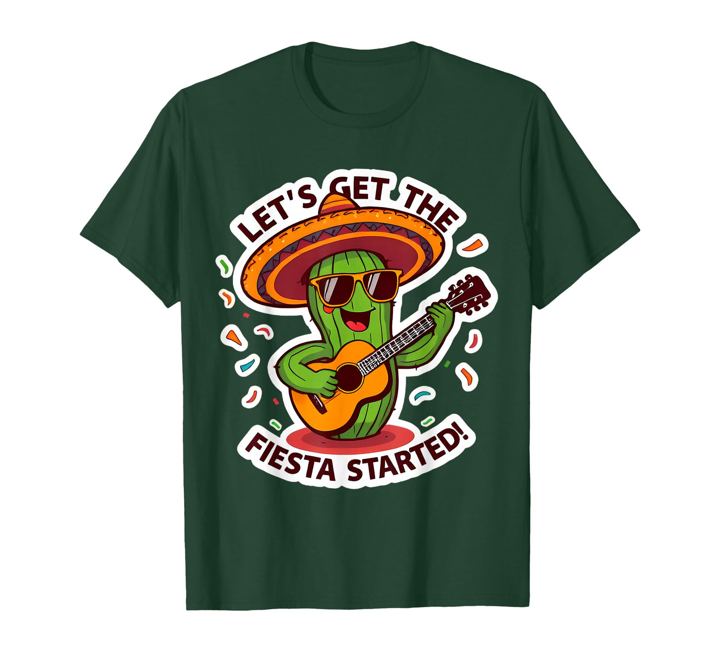 Let's Get The Fiesta Started Funny Mexican Cinco De Mayo Fun T-Shirt