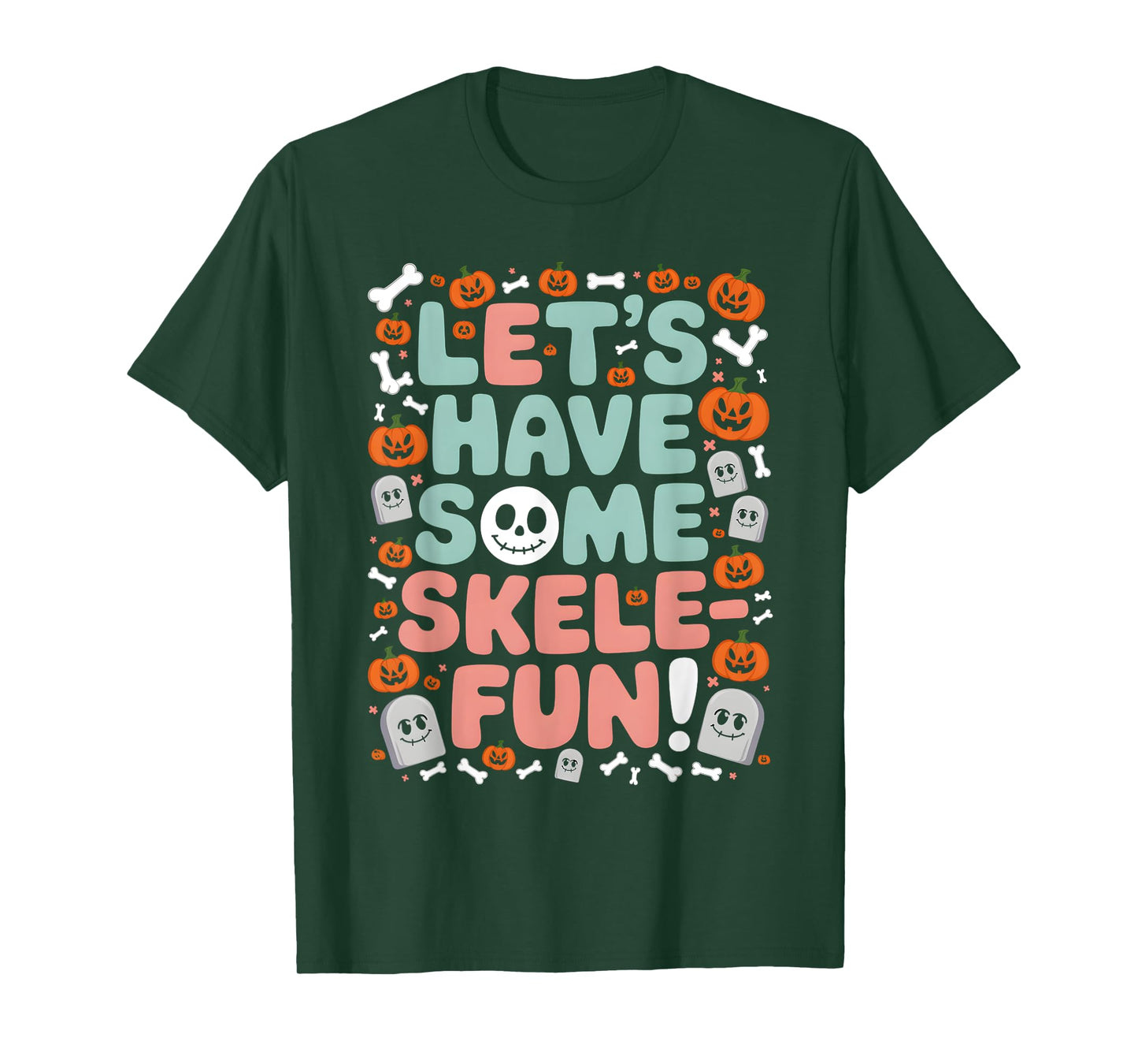 Funny Skeleton Halloween Quote Retro Skull Fall Design T-Shirt