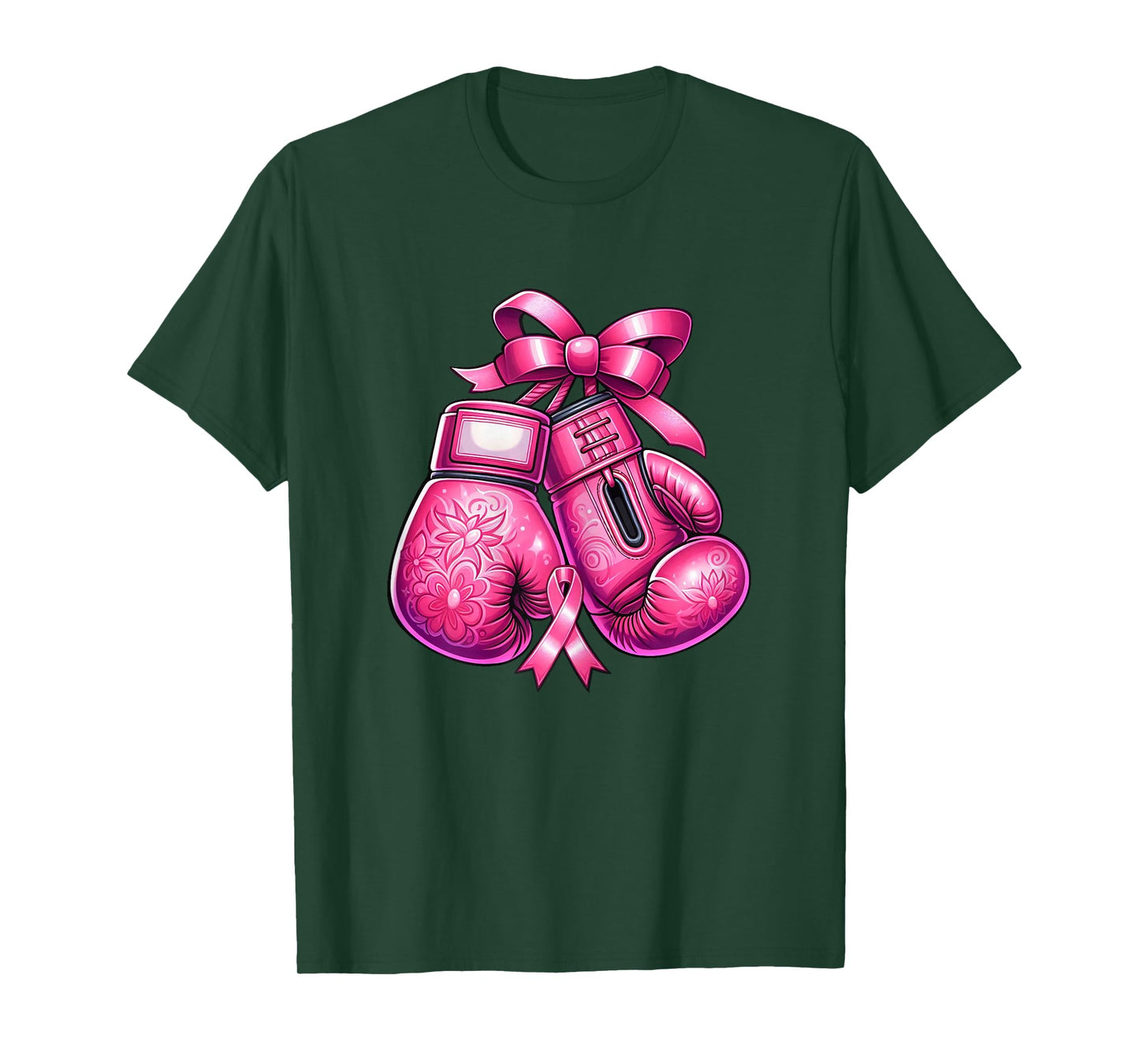 Breast Cancer Boxing Glove Pink Ribbon Awareness Fight Women T-Shirt